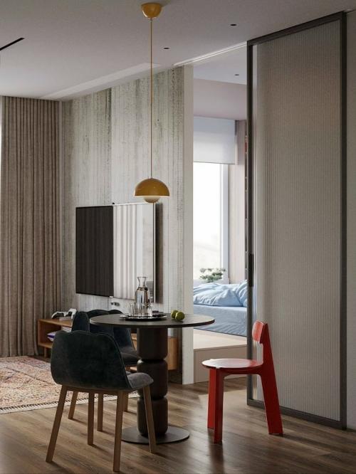 Интерьер наполнен гармонией и спокойствием - здесь каждая деталь словно поддерживает атмосферу единства, уюта и тихого домашнего тепла. 06