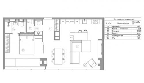 Квартира, площадью - 76 кв. 09
