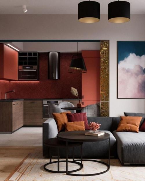 Яркая кухня. Я не сторонница подобных интерьеров, но здесь всё просто отлично! 03