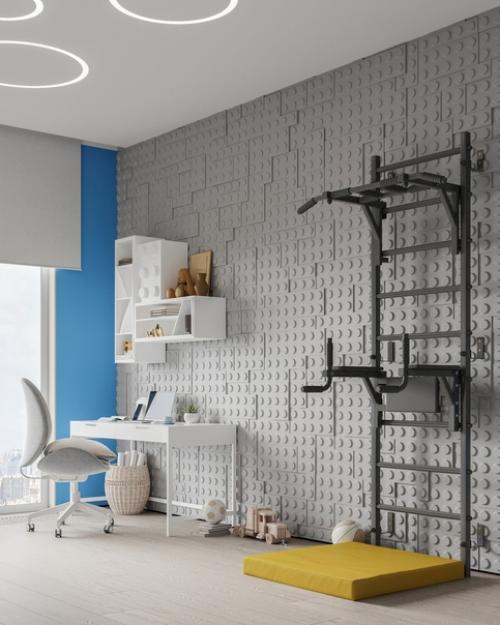 Интерьер игровой комнаты для двух мальчиков. 01