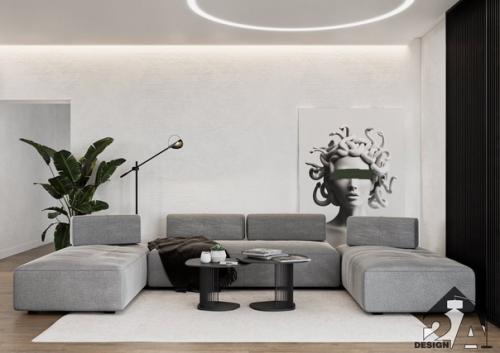 Кухня - гостиная в загородном доме.