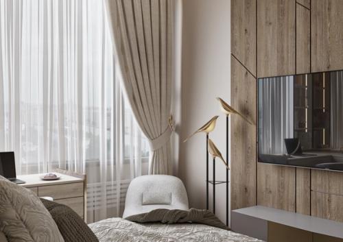 Спальня в современном стиле с элементами классики. 01