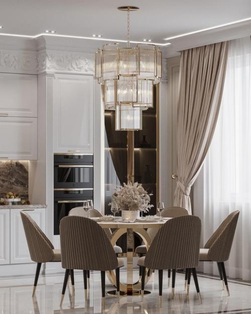 Интерьер кухни в загородном доме.