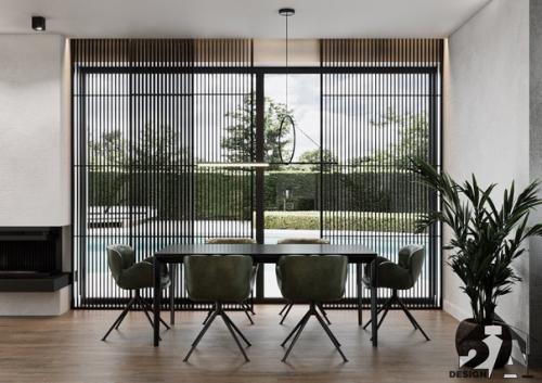 Кухня - гостиная в загородном доме. 01