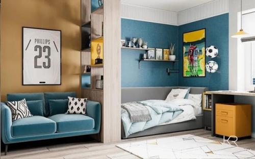 Комната мальчика - подростка, площадью - 16 кв.