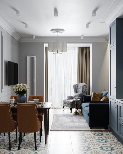 Кухня - гостиная, площадью - 21 кв. 02