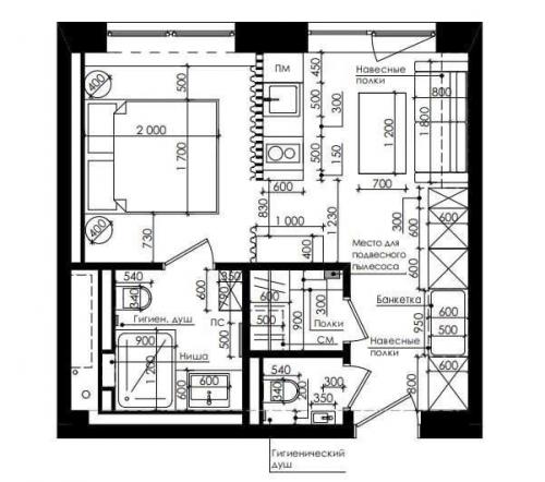Квартира - студия, общей площадью - 30 кв. 08