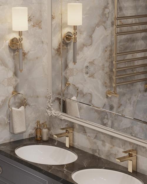 Ванная комната в загородном доме.