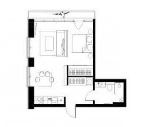 Квартира, общей площадью - 46 кв. 08
