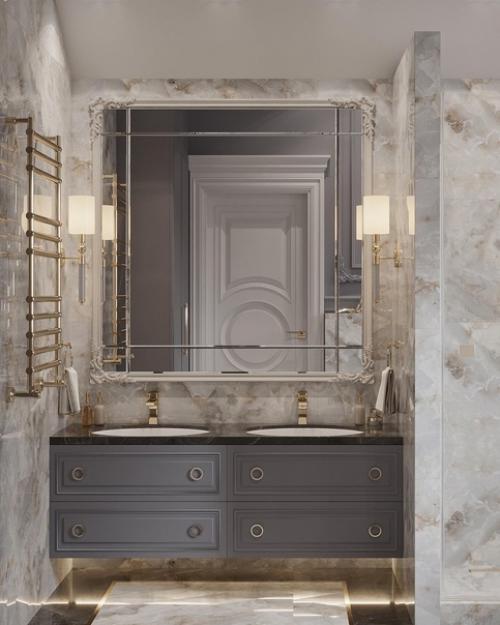 Ванная комната в загородном доме. 01