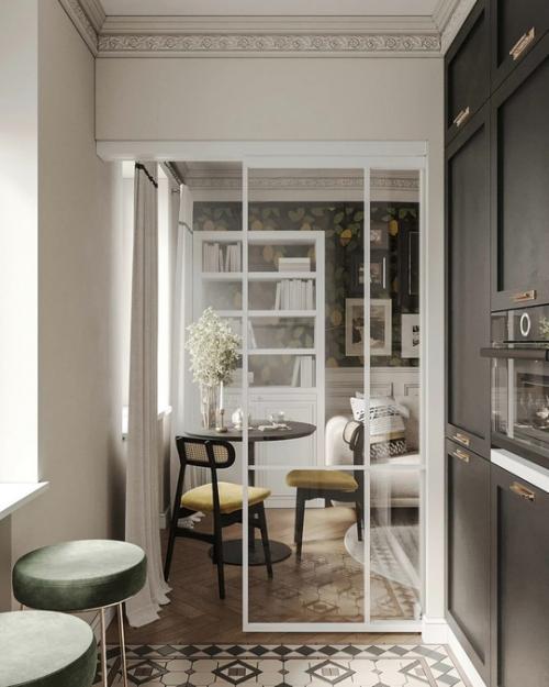 Квартира, которая идеально подходит для студента, так как дизайн необычный, лёгкий, но в то же время атмосферный и уютный. 05