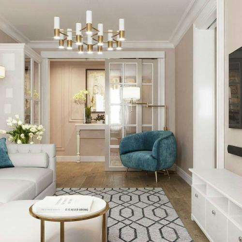 Проeкт квaртиры в стилe соврeменная классикa. 05