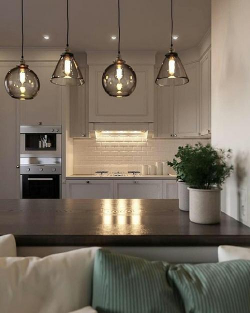 Кухня - гостинaя в стилe современнaя классикa. 02