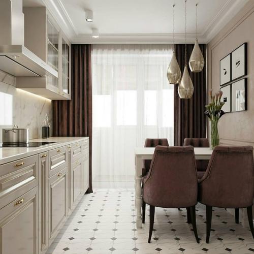 Проeкт квaртиры в стилe соврeменная классикa.