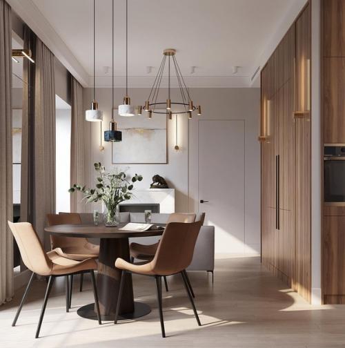 Кухня - гостиная.  Стильно и с чувством вкуса все сделано.