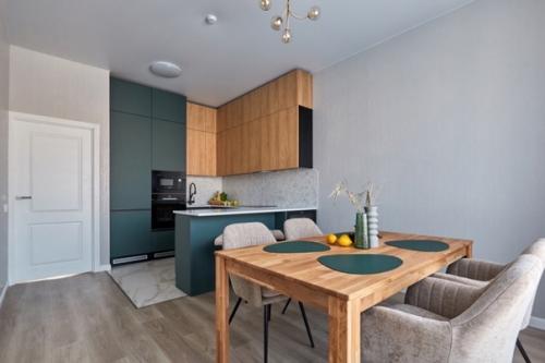 Зелёная кухня площадью: 23 кв. 03