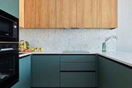 Зелёная кухня площадью: 23 кв. 06