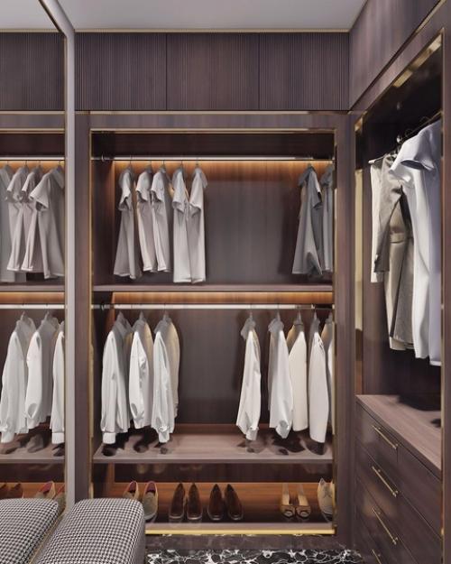 Шикарная гардеробная.  Очень стильно и красиво. 01