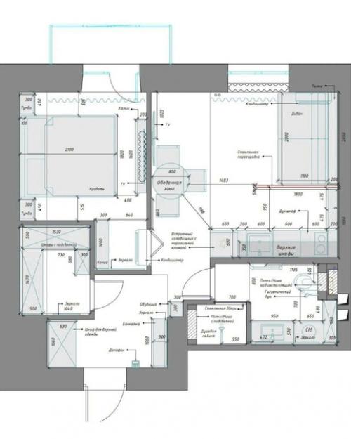 Небольшая квартира, общей площадью 39 кв. 09