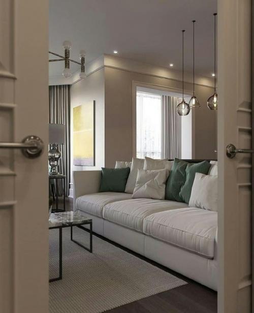 Кухня - гостинaя в стилe современнaя классикa. 04