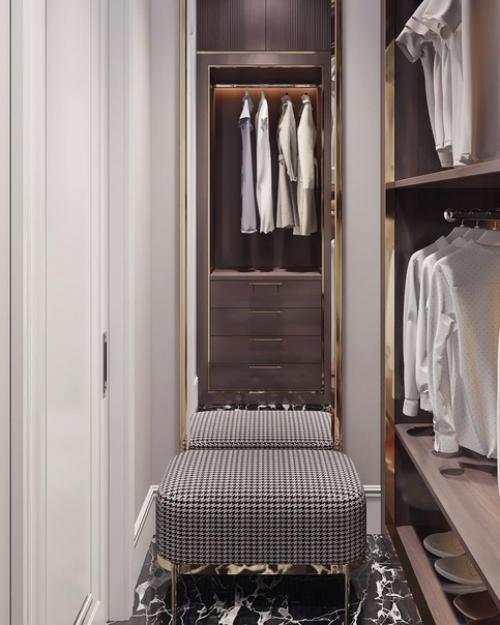 Шикарная гардеробная.  Очень стильно и красиво.