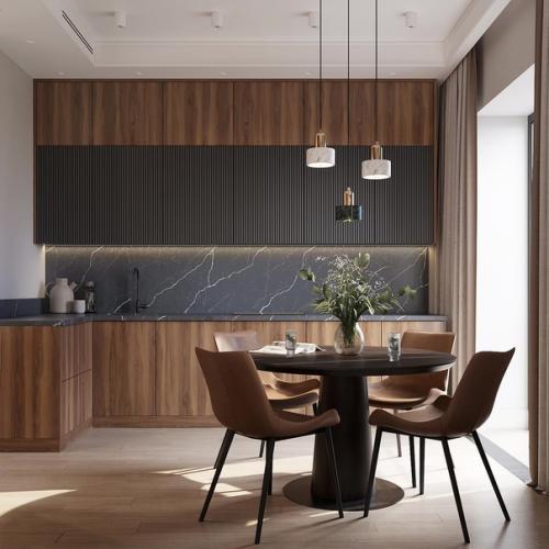 Кухня - гостиная.  Стильно и с чувством вкуса все сделано. 03