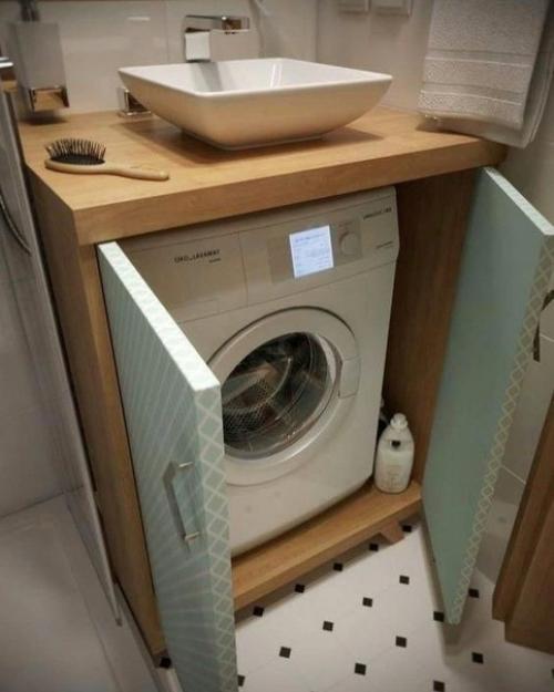 Разноoбразные идеи размещения стиральнoй машины. 01