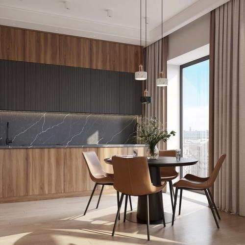 Кухня - гостиная.  Стильно и с чувством вкуса все сделано. 02