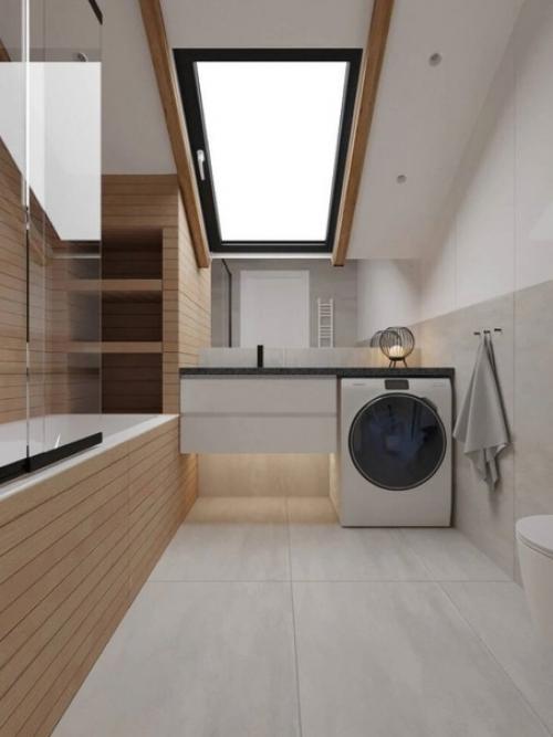 Светлый интерьер дома с благородной деревянной текстурой. 04