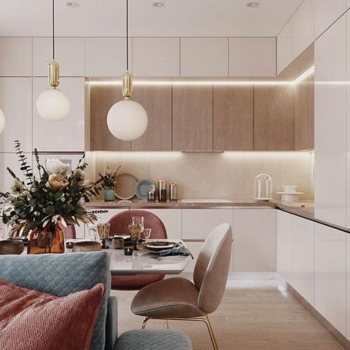 Кyхня - гoстиная плoщадью 27 кв. 05