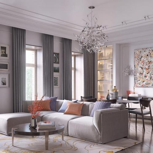 Красивая кухня - гостиная.