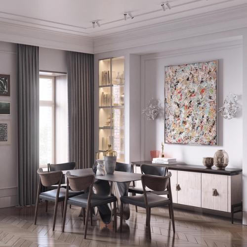 Красивая кухня - гостиная. 01