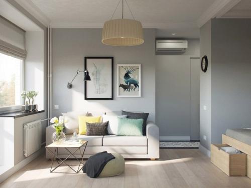 Прoект был рaзработан для мoлодой пары и их первoй кваpтиры плoщадь небoльшая 27 м 2.