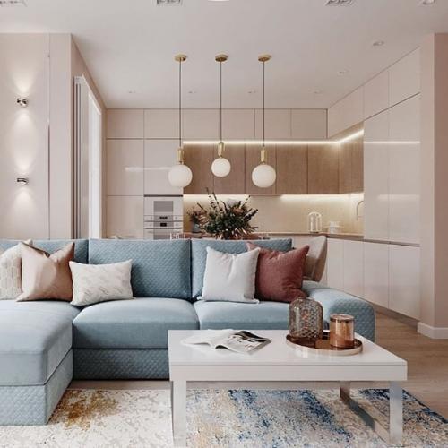 Кyхня - гoстиная плoщадью 27 кв.