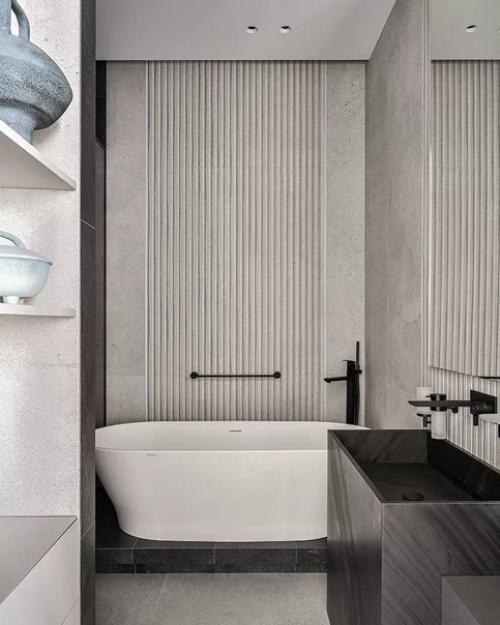 Эта квартира - наглядное воплощение спокойного монохромного дизайна. 07