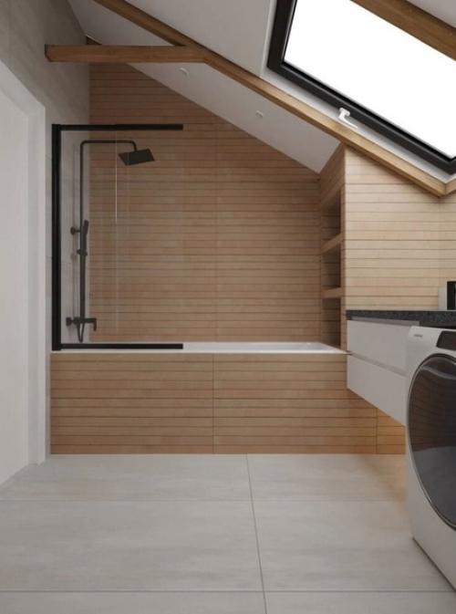 Светлый интерьер дома с благородной деревянной текстурой. 05