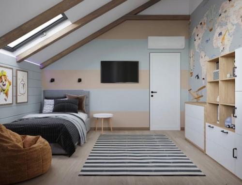 Светлый интерьер дома с благородной деревянной текстурой. 07