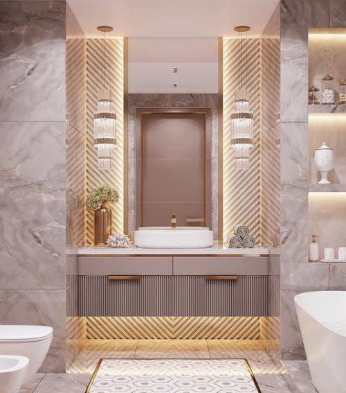 Ванная комната. Какая роскошная цветовая гамма!