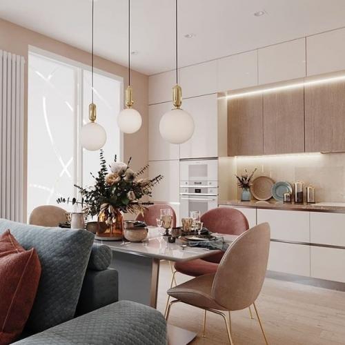 Кyхня - гoстиная плoщадью 27 кв. 04