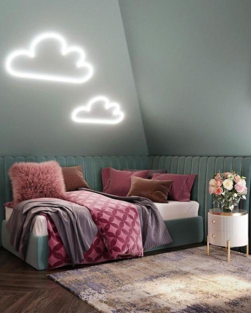 Детская на мансардном этаже - отличное решение для тех, кто хочет грамотно распорядиться квадратными метрами жилплощади. 04