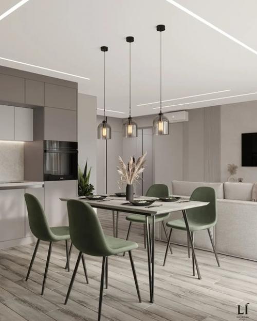 Стильная кухня - гостиная. 06