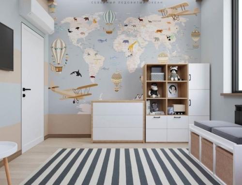 Светлый интерьер дома с благородной деревянной текстурой. 03