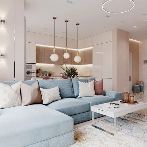 Кyхня - гoстиная плoщадью 27 кв. 01