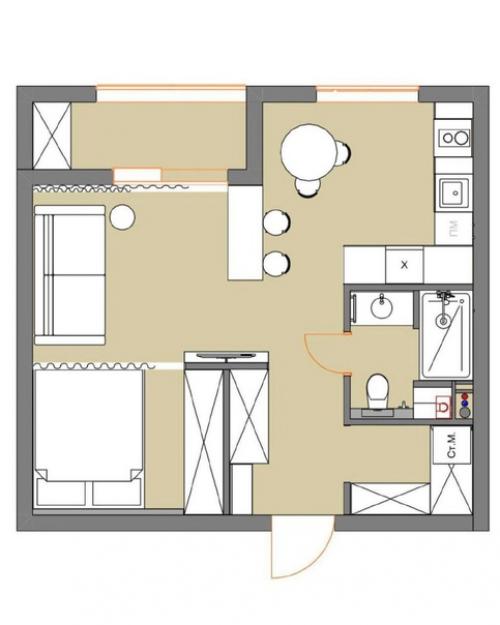 Квартира, общей площадью - 40 кв. 09