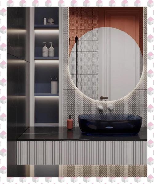 Интерьер детского санузла в двухуровневом пентхаусе для мальчика и девочки. 01