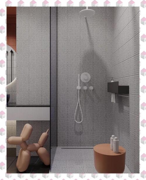 Интерьер детского санузла в двухуровневом пентхаусе для мальчика и девочки. 05