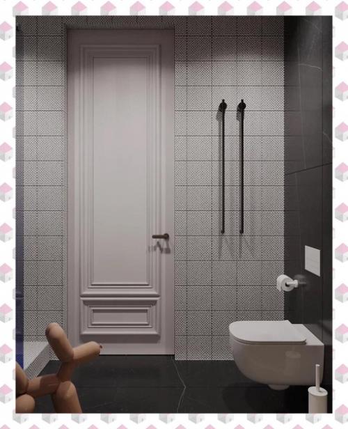 Интерьер детского санузла в двухуровневом пентхаусе для мальчика и девочки. 04