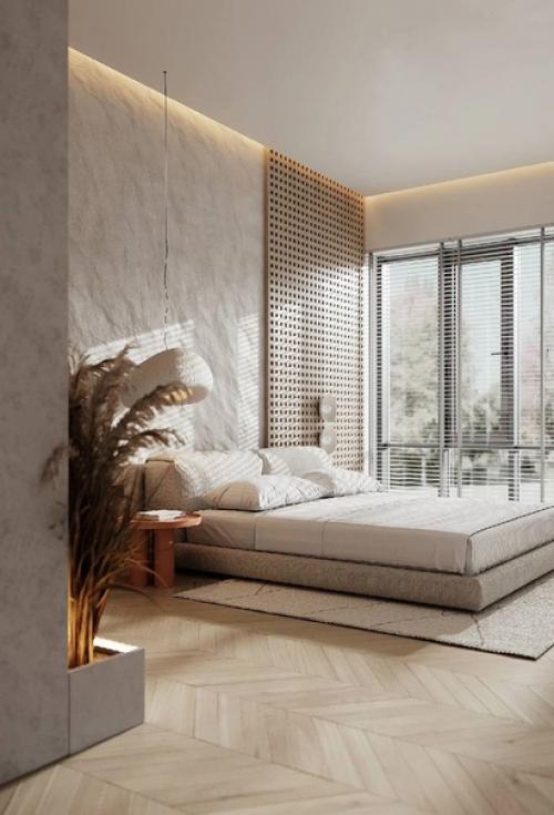 Интерьер спальни.  Светло и просторно. 08