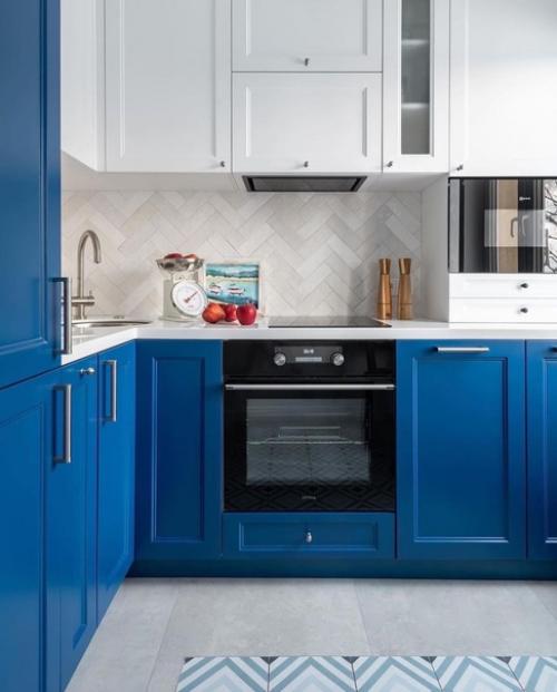 Кухня в бело - синих тонах - отличный выбор! 03