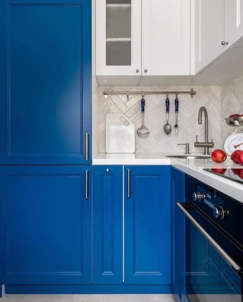 Кухня в бело - синих тонах - отличный выбор! 02